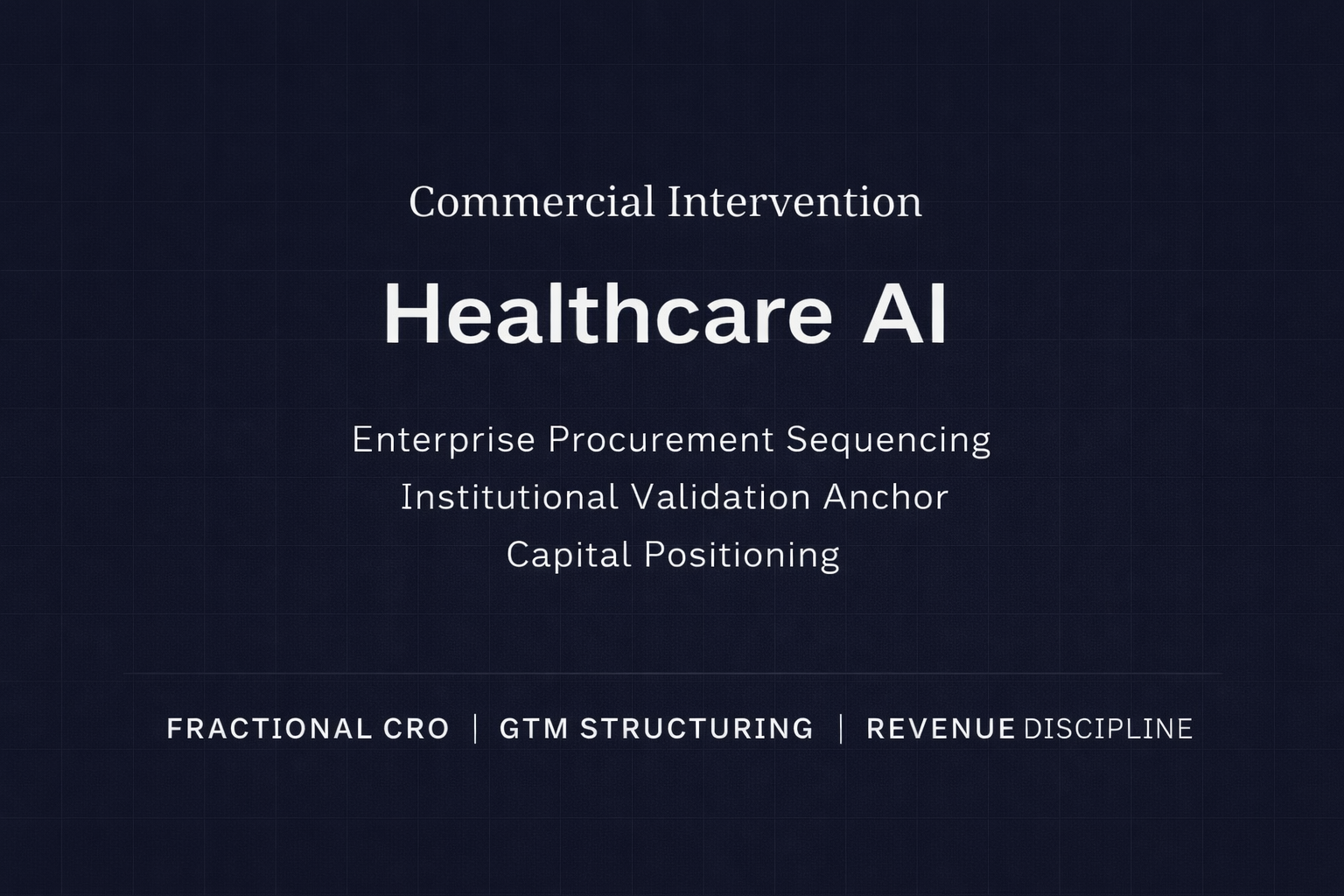 Commercial Intervention – Healthcare AI (NDA)